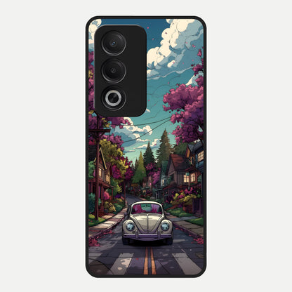  Vintage Street Drive Glass Case For Oppo A3 Pro 5G back cover – full design glossy printed glass finish