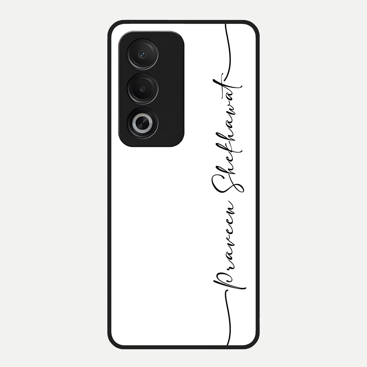  White Tune Custom Name Glass Case For Oppo A3 Pro 5G back cover – personalized glossy printed glass finish