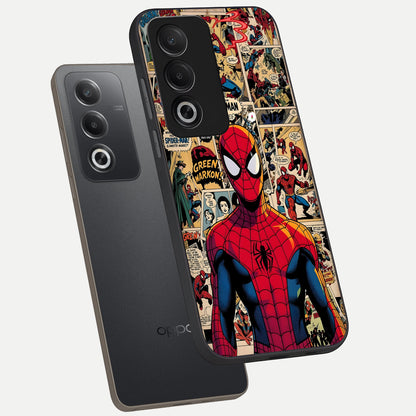  Aesthetic Spider phone case For Oppo A3 Pro 5G showing premium glass back cover with detailed artwork