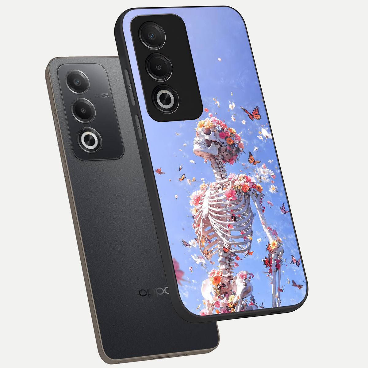 Bloom Beyond Bones phone case For Oppo A3 Pro 5G showing premium glass back cover with detailed artwork