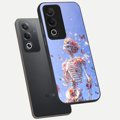  Bloom Beyond Bones phone case For Oppo A3 Pro 5G showing premium glass back cover with detailed artwork