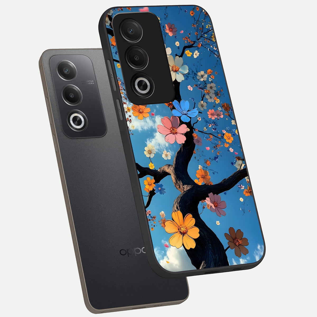  Blossom Dream Sky phone case For Oppo A3 Pro 5G showing premium glass back cover with detailed artwork