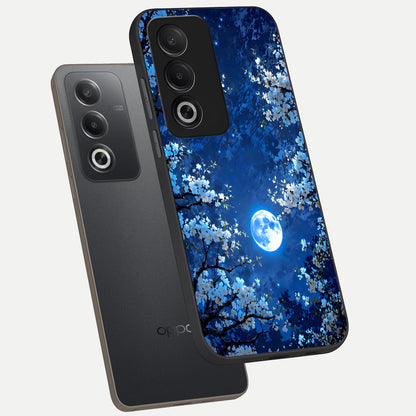  Blossom Moonlight Sky phone case For Oppo A3 Pro 5G showing premium glass back cover with detailed artwork