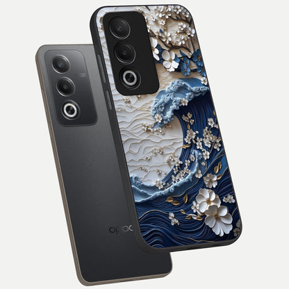  Blossom Wave Art phone case For Oppo A3 Pro 5G showing premium glass back cover with detailed artwork