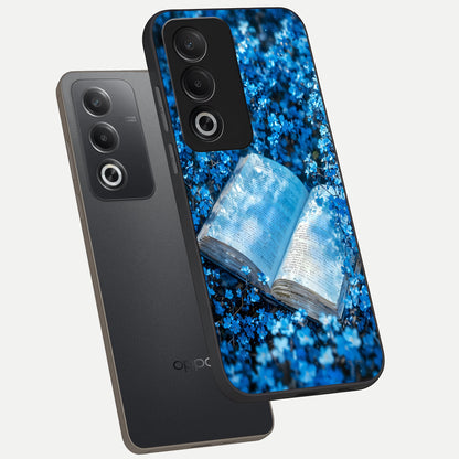  Blue Bloom Tales phone case For Oppo A3 Pro 5G showing premium glass back cover with detailed artwork