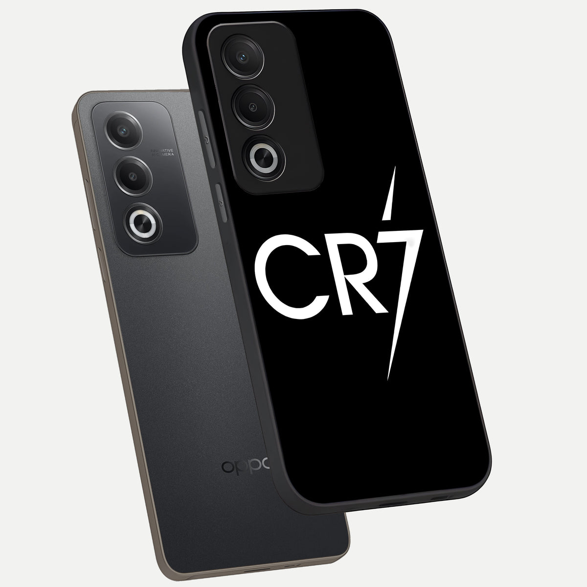  CR7 Elite Strike phone case For Oppo A3 Pro 5G showing premium glass back cover with detailed artwork
