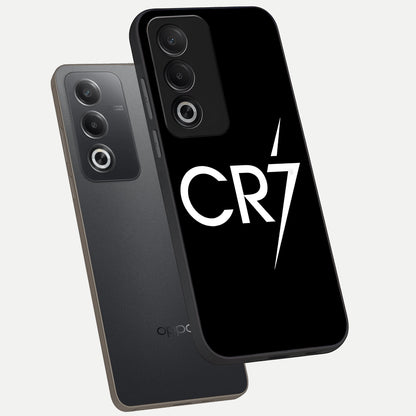  CR7 Elite Strike phone case For Oppo A3 Pro 5G showing premium glass back cover with detailed artwork