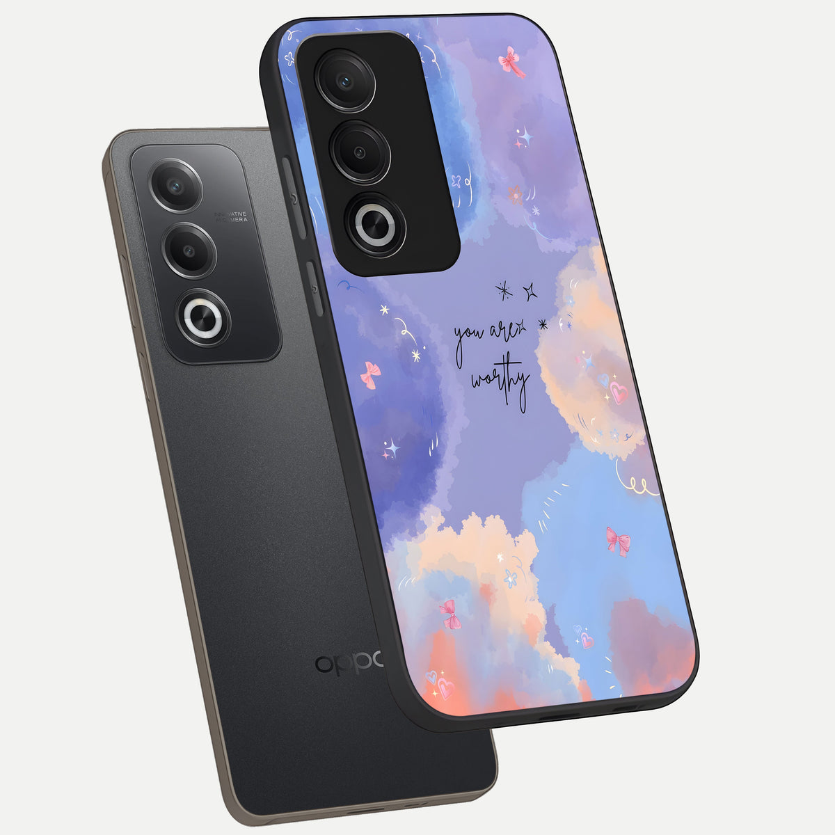  Celestial Cloud Magic phone case For Oppo A3 Pro 5G showing premium glass back cover with detailed artwork