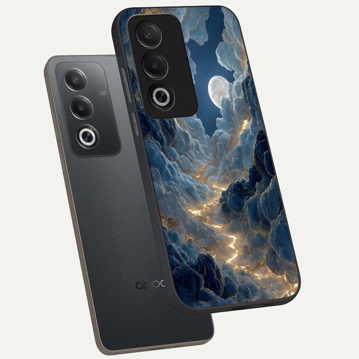  Celestial Cloud Road phone case For Oppo A3 Pro 5G showing premium glass back cover with detailed artwork