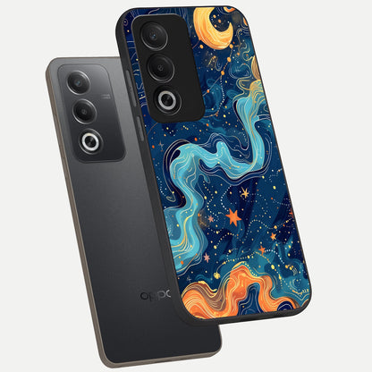  Celestial Dream Flow phone case For Oppo A3 Pro 5G showing premium glass back cover with detailed artwork