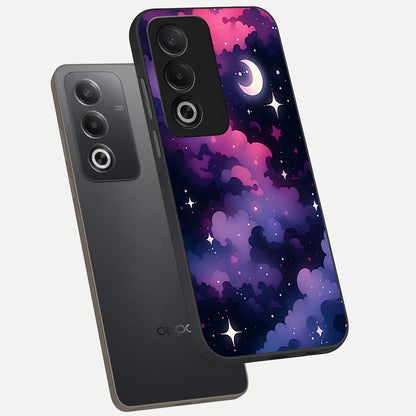 Celestial Moon Magic phone case For Oppo A3 Pro 5G showing premium glass back cover with detailed artwork