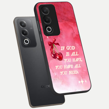  Cherry Quote phone case For Oppo A3 Pro 5G showing premium glass back cover with detailed artwork