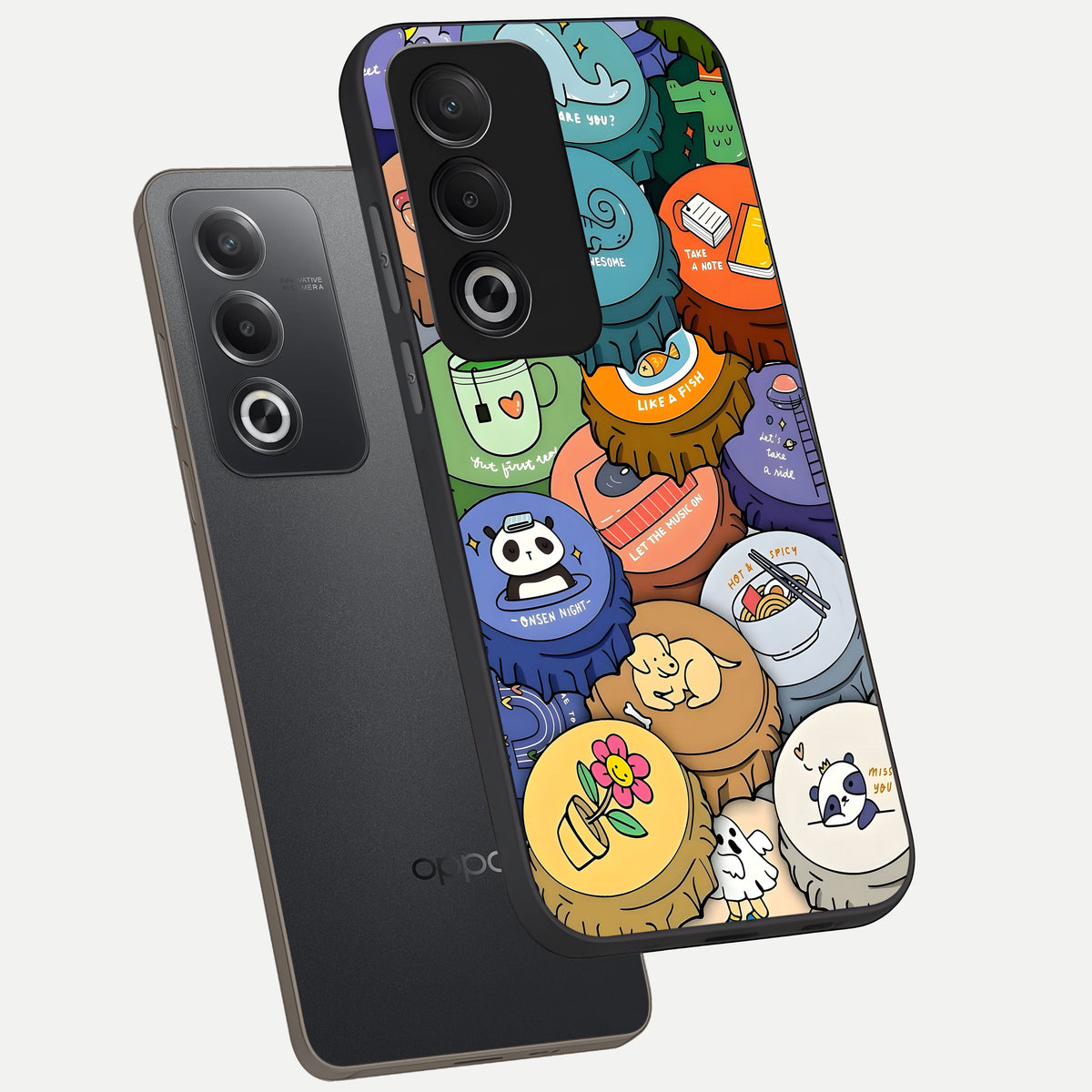  Coins Patterns phone case For Oppo A3 Pro 5G showing premium glass back cover with detailed artwork