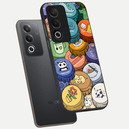  Coins Patterns phone case For Oppo A3 Pro 5G showing premium glass back cover with detailed artwork
