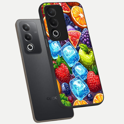  Colorful Fruits with Ice phone case For Oppo A3 Pro 5G showing premium glass back cover with detailed artwork