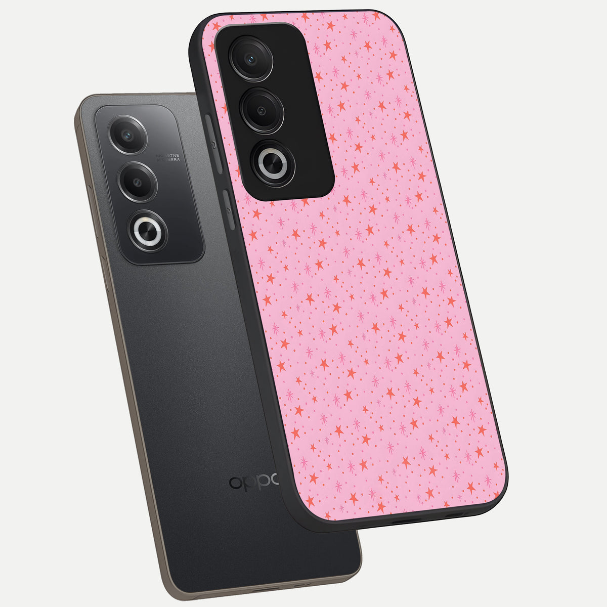  Cosmic Pink Sparkle phone case For Oppo A3 Pro 5G showing premium glass back cover with detailed artwork
