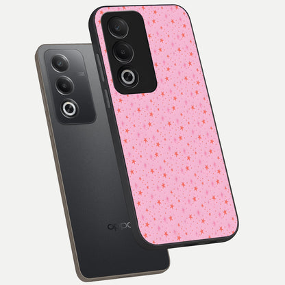  Cosmic Pink Sparkle phone case For Oppo A3 Pro 5G showing premium glass back cover with detailed artwork