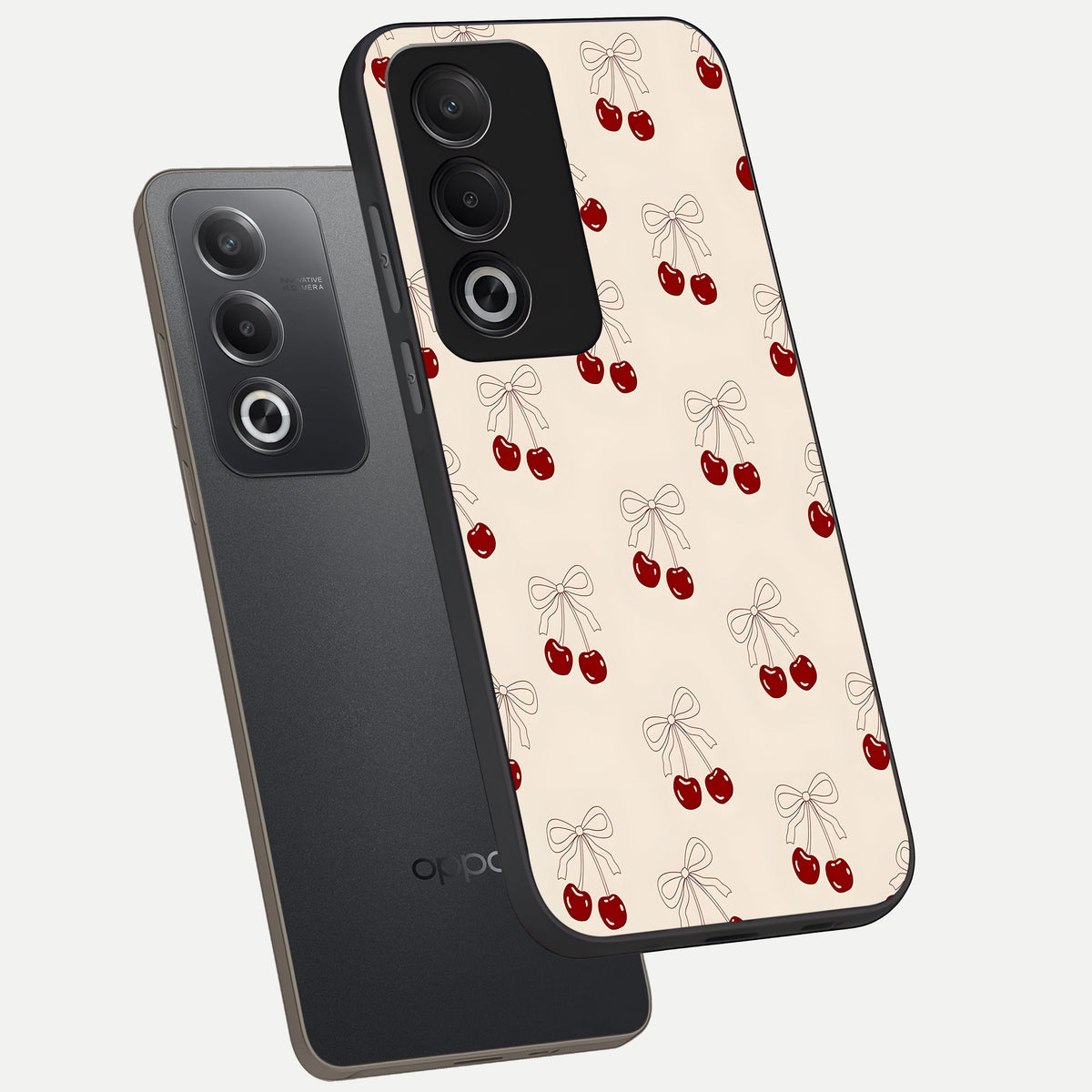  Cute Cherry Pattern phone case For Oppo A3 Pro 5G showing premium glass back cover with detailed artwork