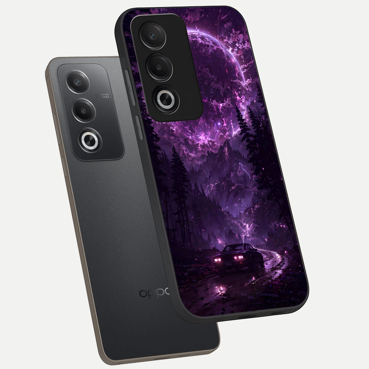  Eternal Cosmic Drive phone case For Oppo A3 Pro 5G showing premium glass back cover with detailed artwork