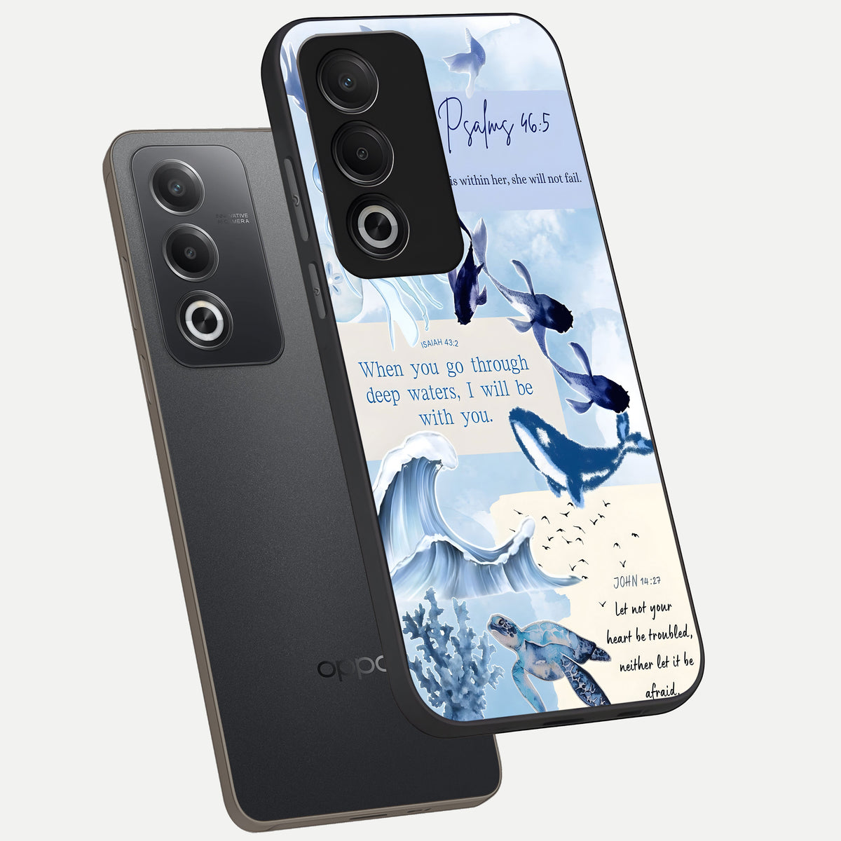  Faithful Ocean Promise phone case For Oppo A3 Pro 5G showing premium glass back cover with detailed artwork