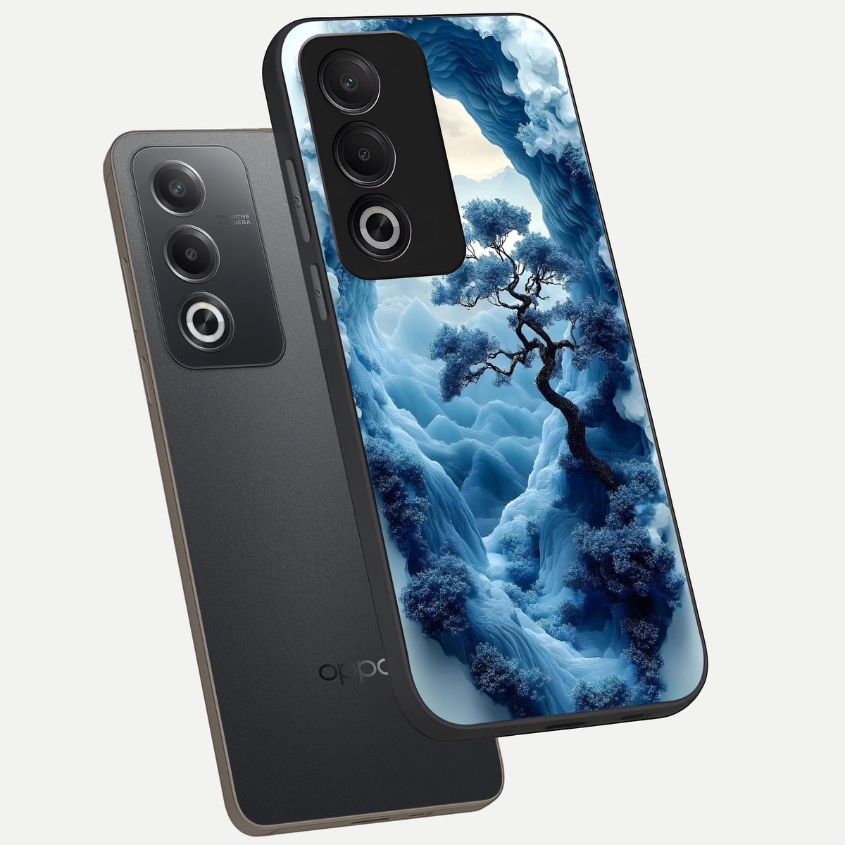  Frozen Serenity Gate phone case For Oppo A3 Pro 5G showing premium glass back cover with detailed artwork