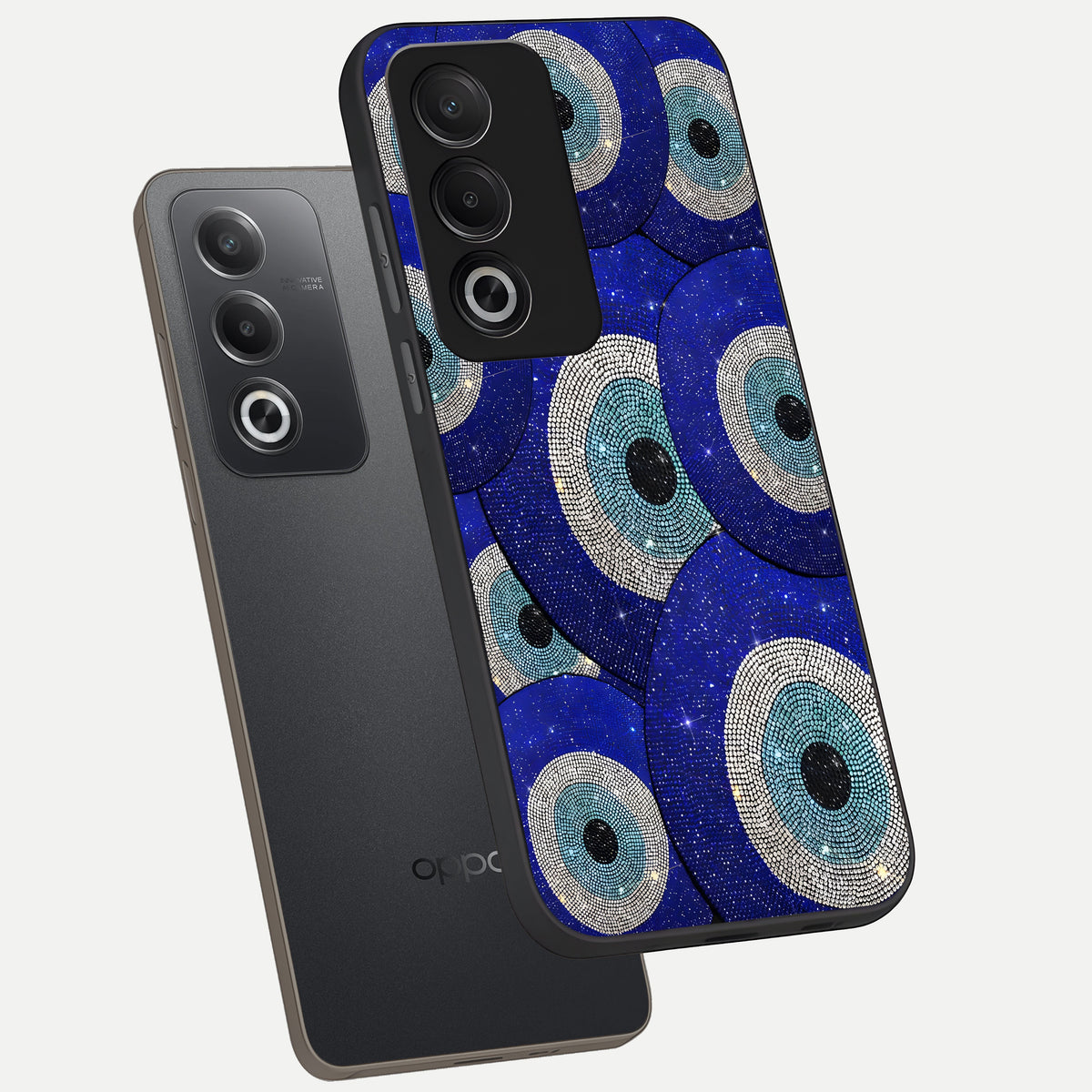  Galaxy Eye Flow phone case For Oppo A3 Pro 5G showing premium glass back cover with detailed artwork