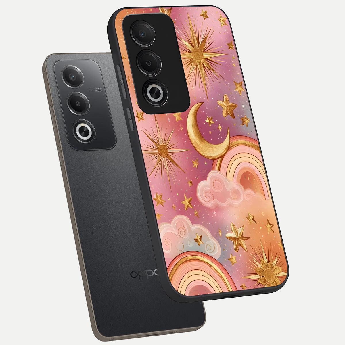  Golden Celestial Dreams phone case For Oppo A3 Pro 5G showing premium glass back cover with detailed artwork
