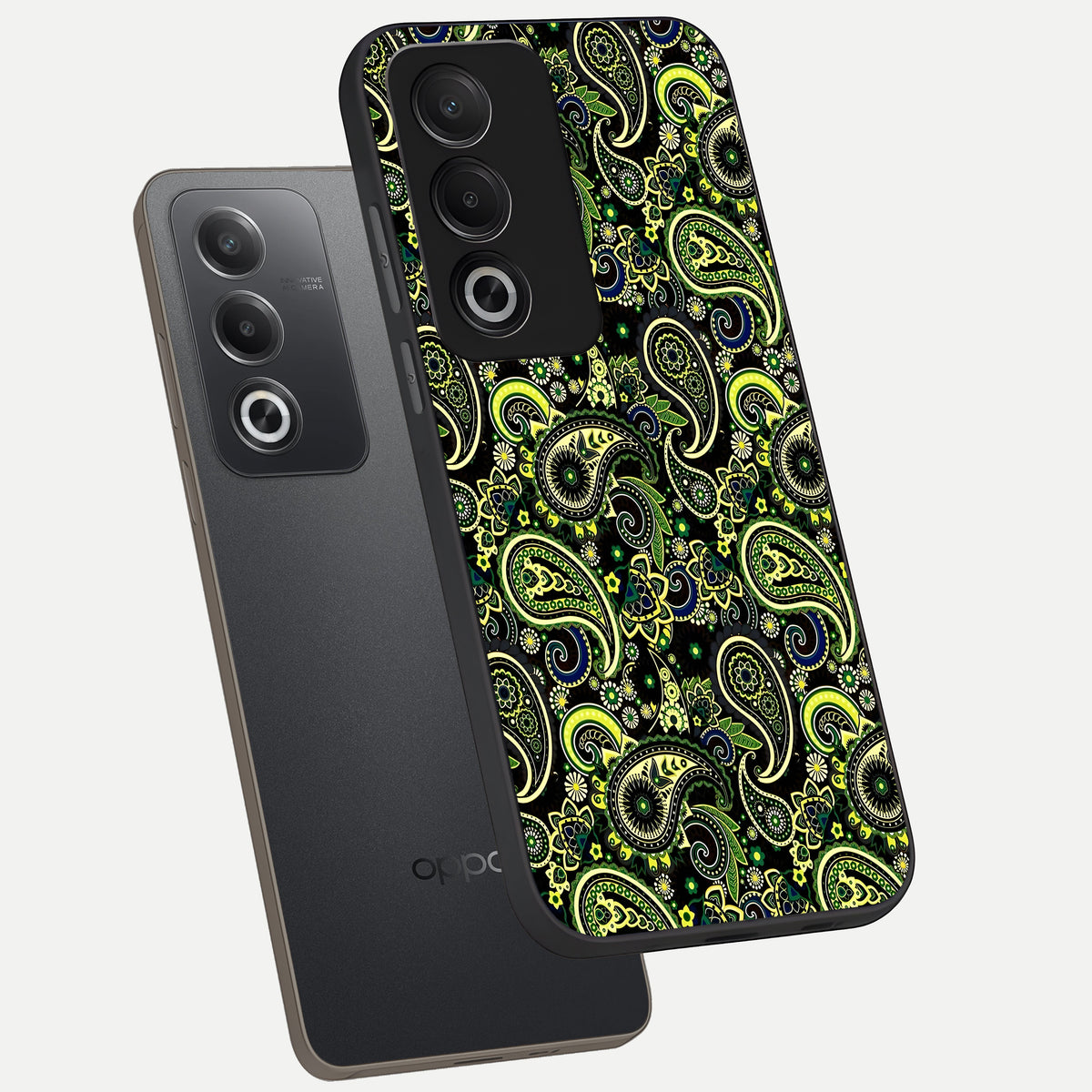  Green Lemon phone case For Oppo A3 Pro 5G showing premium glass back cover with detailed artwork