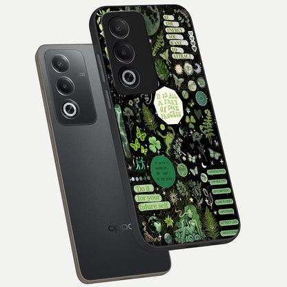  Green Mandala Pattern phone case For Oppo A3 Pro 5G showing premium glass back cover with detailed artwork