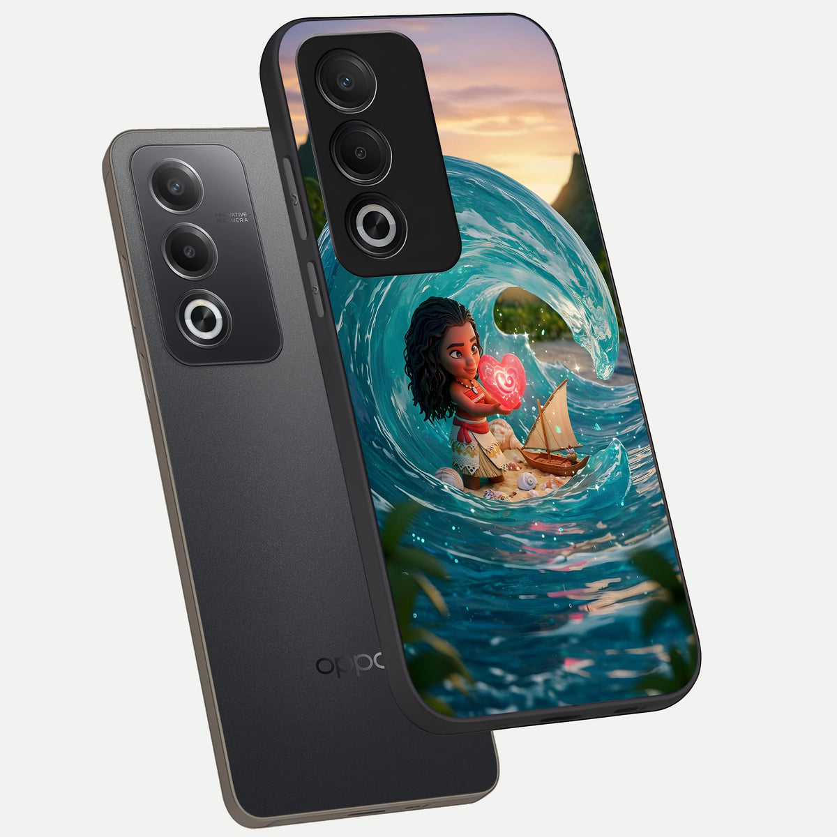  Heart of Ocean phone case For Oppo A3 Pro 5G showing premium glass back cover with detailed artwork