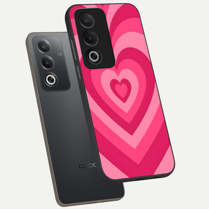  Layered Love Hearts phone case For Oppo A3 Pro 5G showing premium glass back cover with detailed artwork