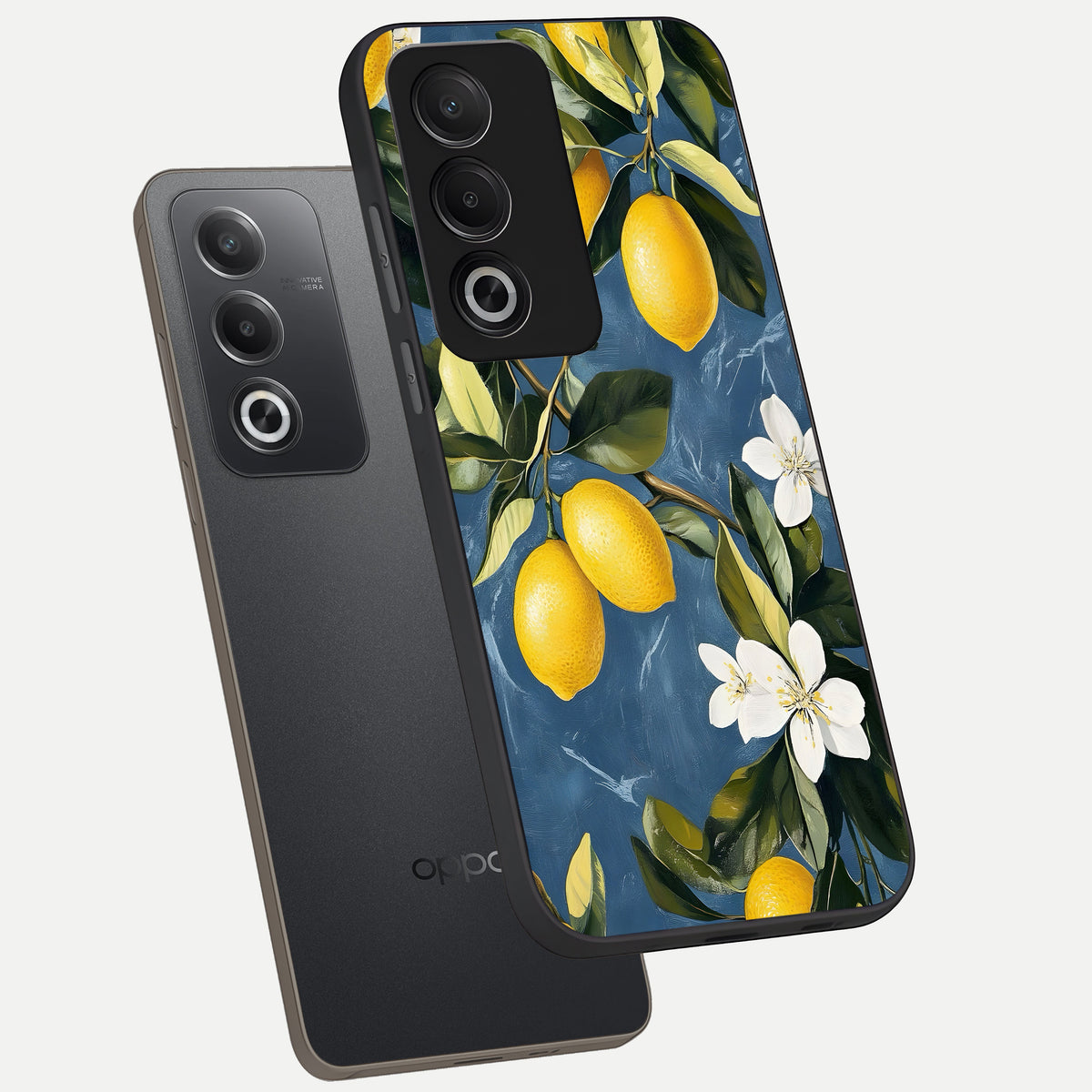  Lemon Dream Garden phone case For Oppo A3 Pro 5G showing premium glass back cover with detailed artwork