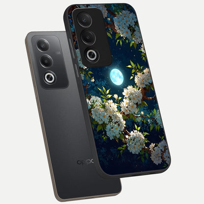  Moonlit Blossom Dream phone case For Oppo A3 Pro 5G showing premium glass back cover with detailed artwork