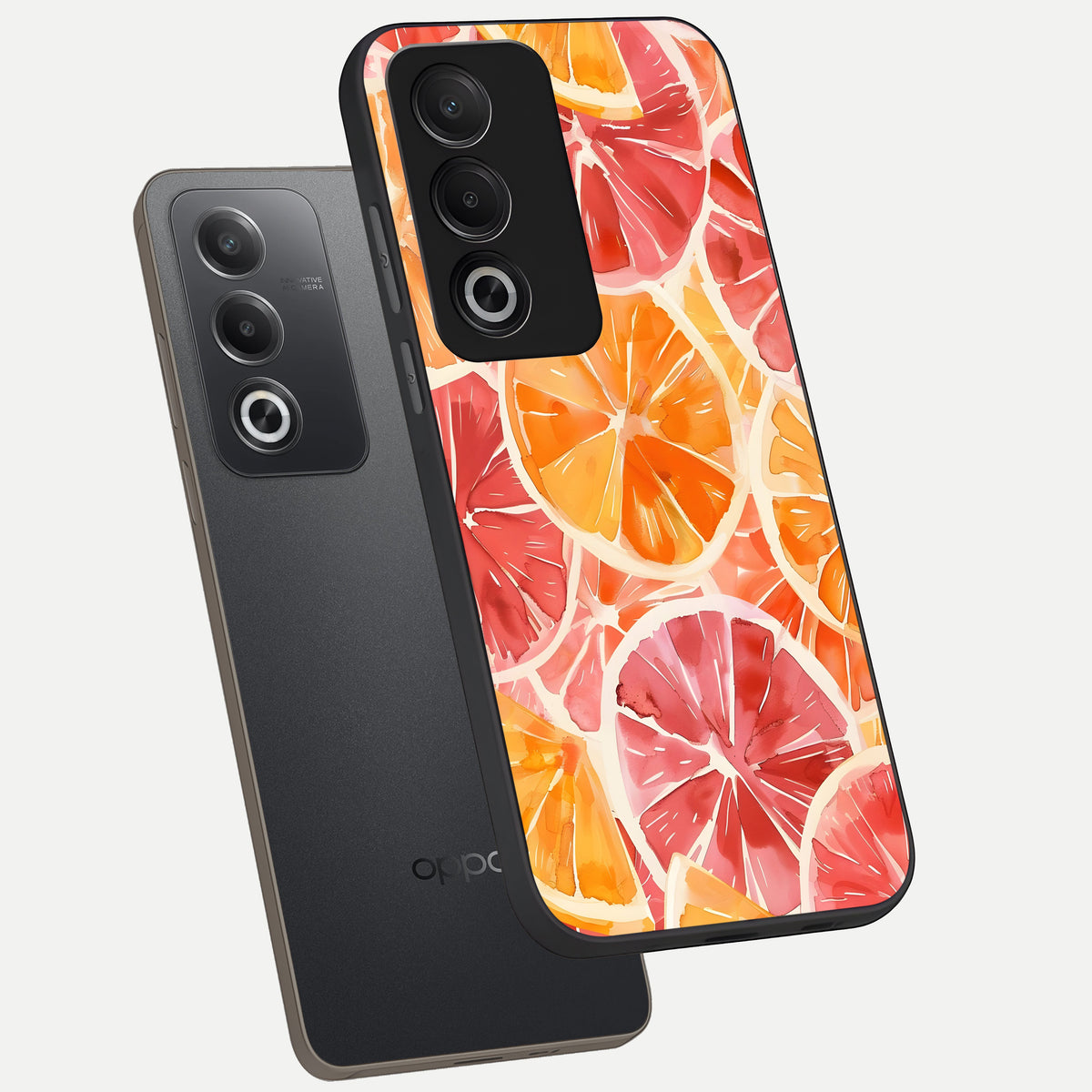  Orange Fruits Pattern phone case For Oppo A3 Pro 5G showing premium glass back cover with detailed artwork