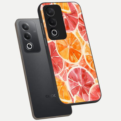  Orange Fruits Pattern phone case For Oppo A3 Pro 5G showing premium glass back cover with detailed artwork