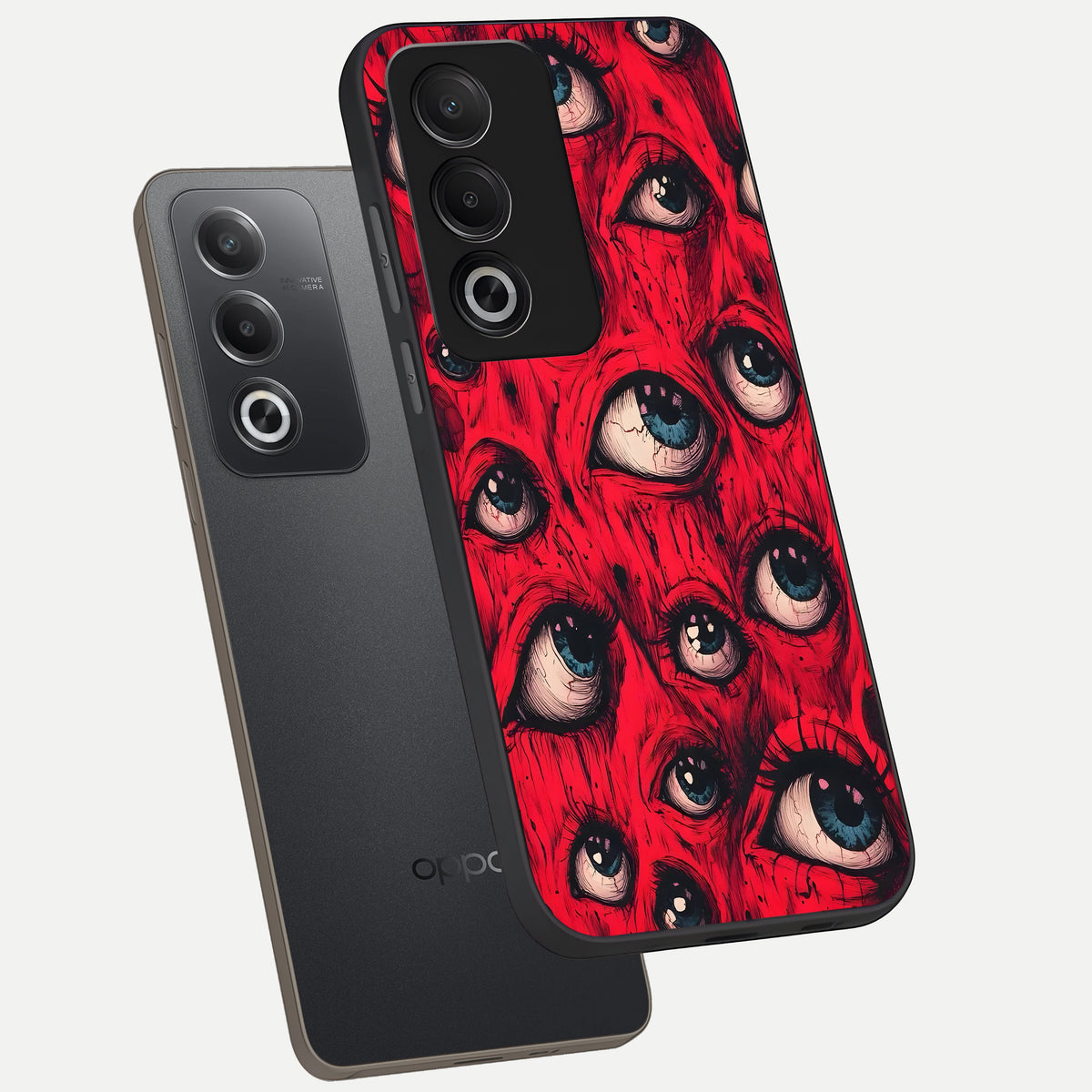 Red Eyes Pattern phone case For Oppo A3 Pro 5G showing premium glass back cover with detailed artwork