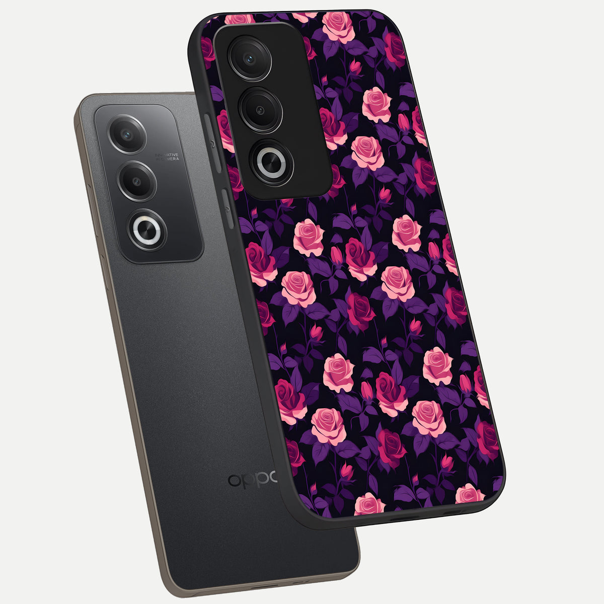  Rose Garden Twilight phone case For Oppo A3 Pro 5G showing premium glass back cover with detailed artwork