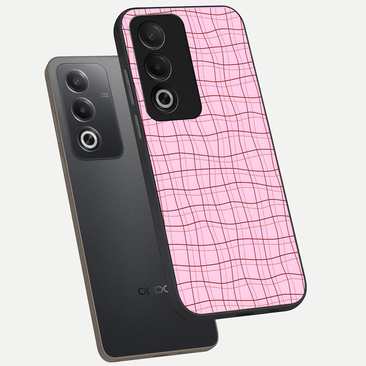  Soft Grid Bliss phone case For Oppo A3 Pro 5G showing premium glass back cover with detailed artwork