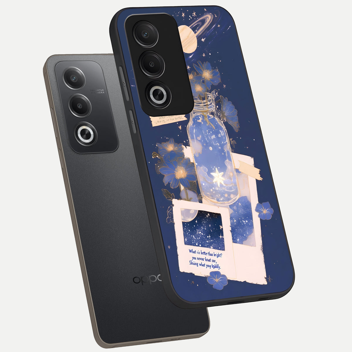  Starlit Cosmic Jar phone case For Oppo A3 Pro 5G showing premium glass back cover with detailed artwork