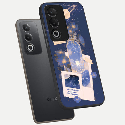  Starlit Cosmic Jar phone case For Oppo A3 Pro 5G showing premium glass back cover with detailed artwork