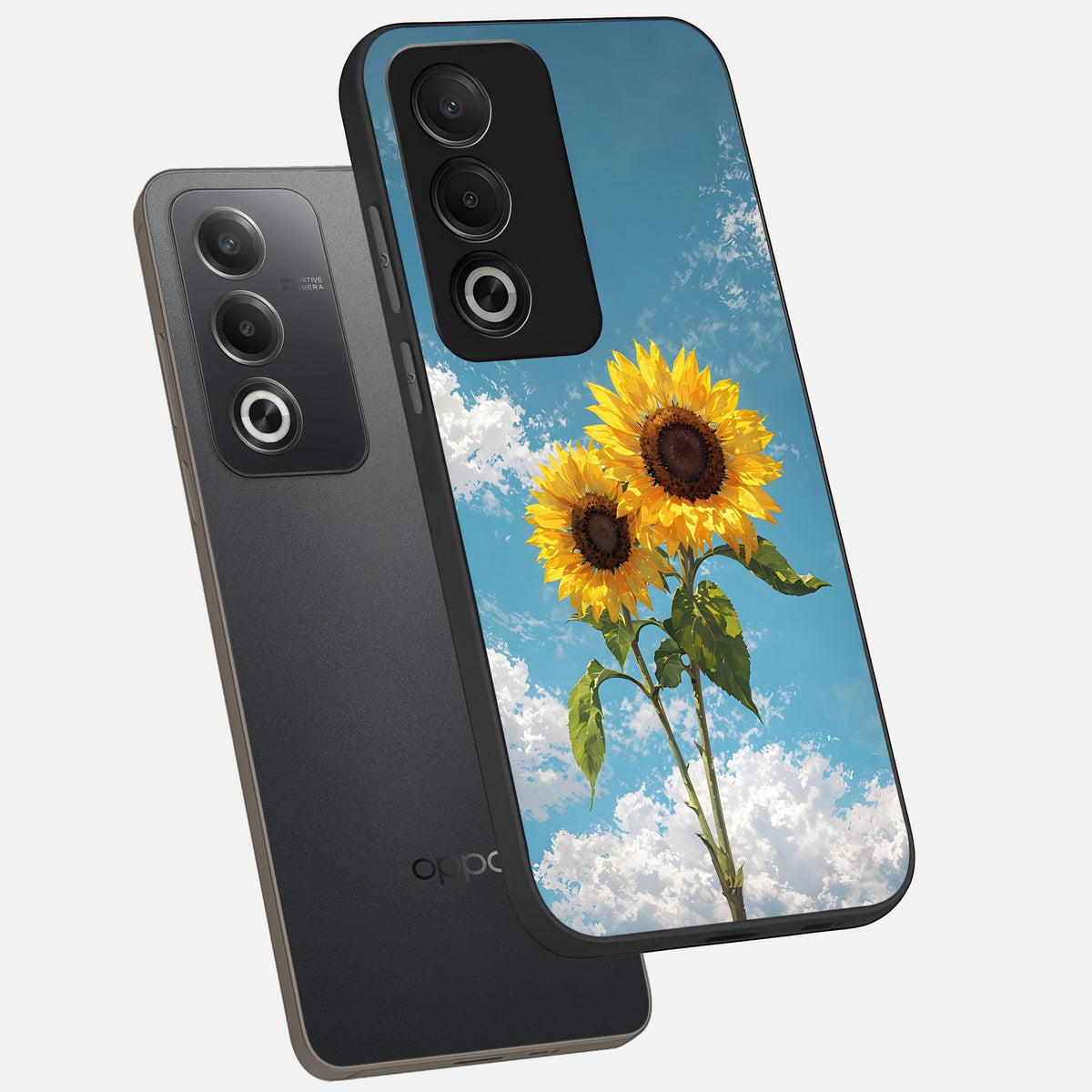  Sunlit Daisy Glow phone case For Oppo A3 Pro 5G showing premium glass back cover with detailed artwork