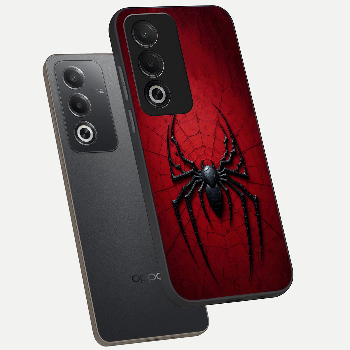  Superhero Web Emblem phone case For Oppo A3 Pro 5G showing premium glass back cover with detailed artwork