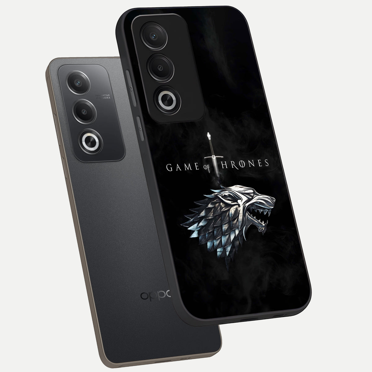  Throne Wolf Legacy phone case For Oppo A3 Pro 5G showing premium glass back cover with detailed artwork