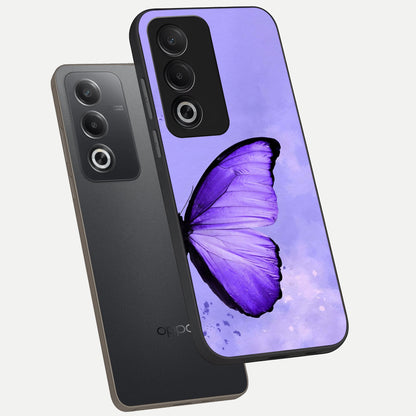  Violet Dream Wing phone case For Oppo A3 Pro 5G showing premium glass back cover with detailed artwork