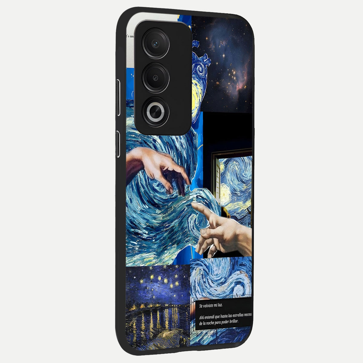  Aesthetic Vando Hands back cover For Oppo A3 Pro 5G slim fit glass case with vibrant aesthetic design