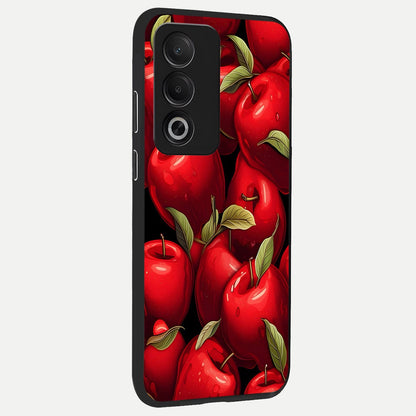  Apple Pattern back cover For Oppo A3 Pro 5G slim fit glass case with vibrant aesthetic design