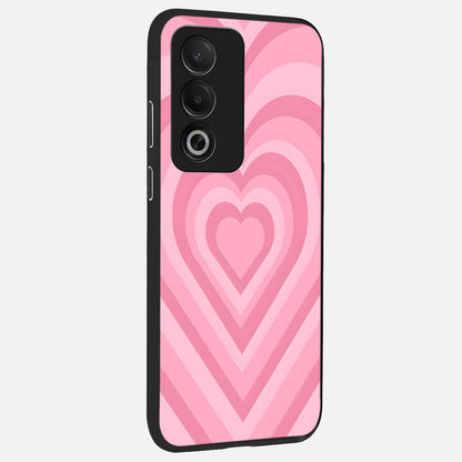  Blush Heart Waves back cover For Oppo A3 Pro 5G slim fit glass case with vibrant aesthetic design