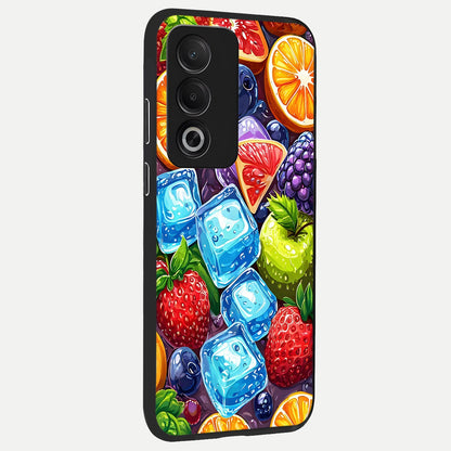  Colorful Fruits with Ice back cover For Oppo A3 Pro 5G slim fit glass case with vibrant aesthetic design
