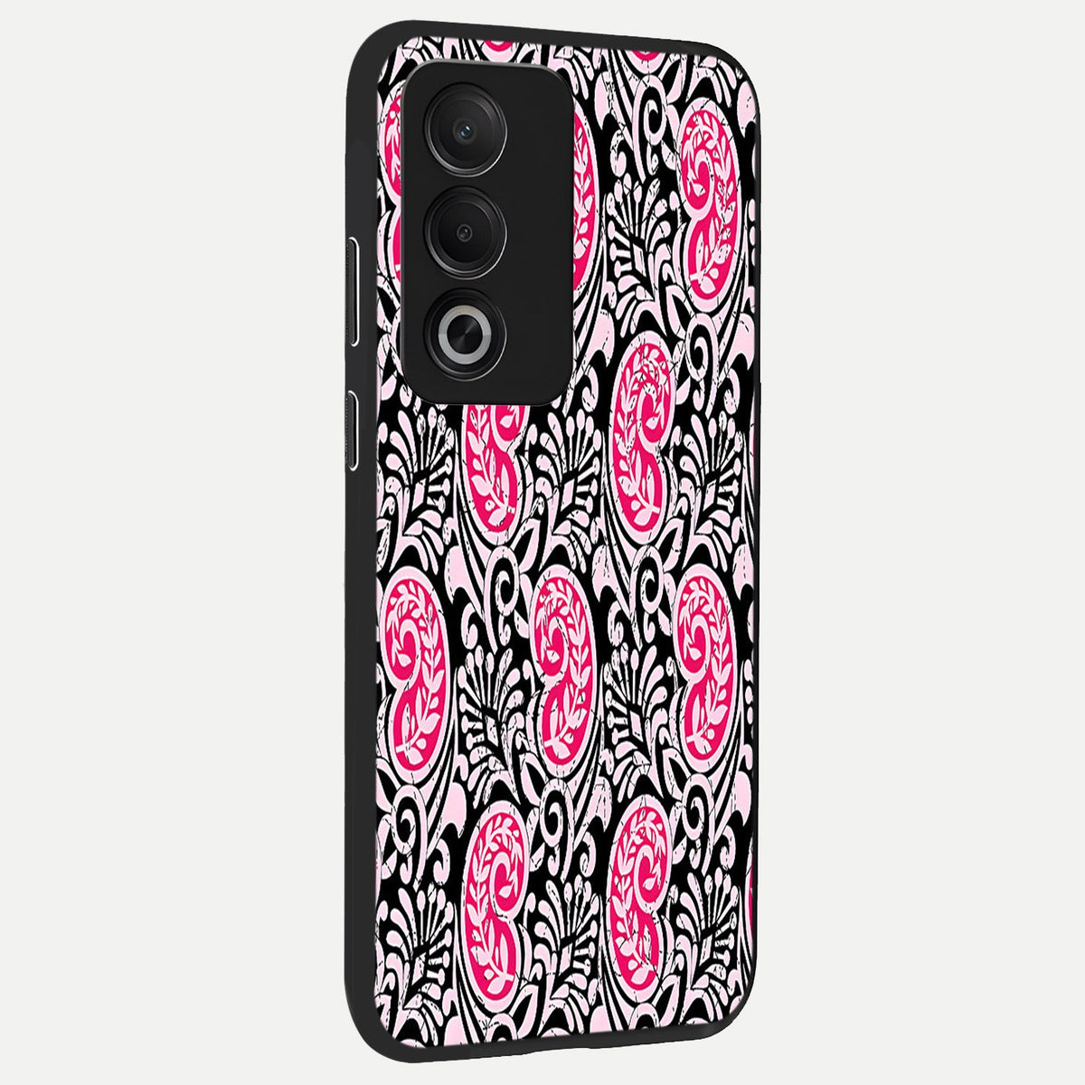  Crimson Paisley Charm back cover For Oppo A3 Pro 5G slim fit glass case with vibrant aesthetic design
