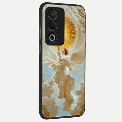  Divine Light Angel back cover For Oppo A3 Pro 5G slim fit glass case with vibrant aesthetic design